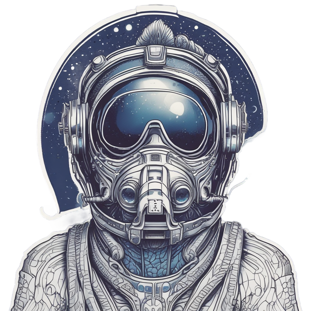 Peacock Astronaut Retro — birds stickers