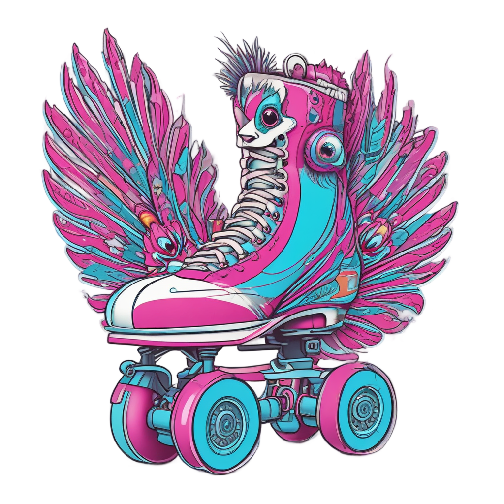 Peacock on Skates — birds stickers