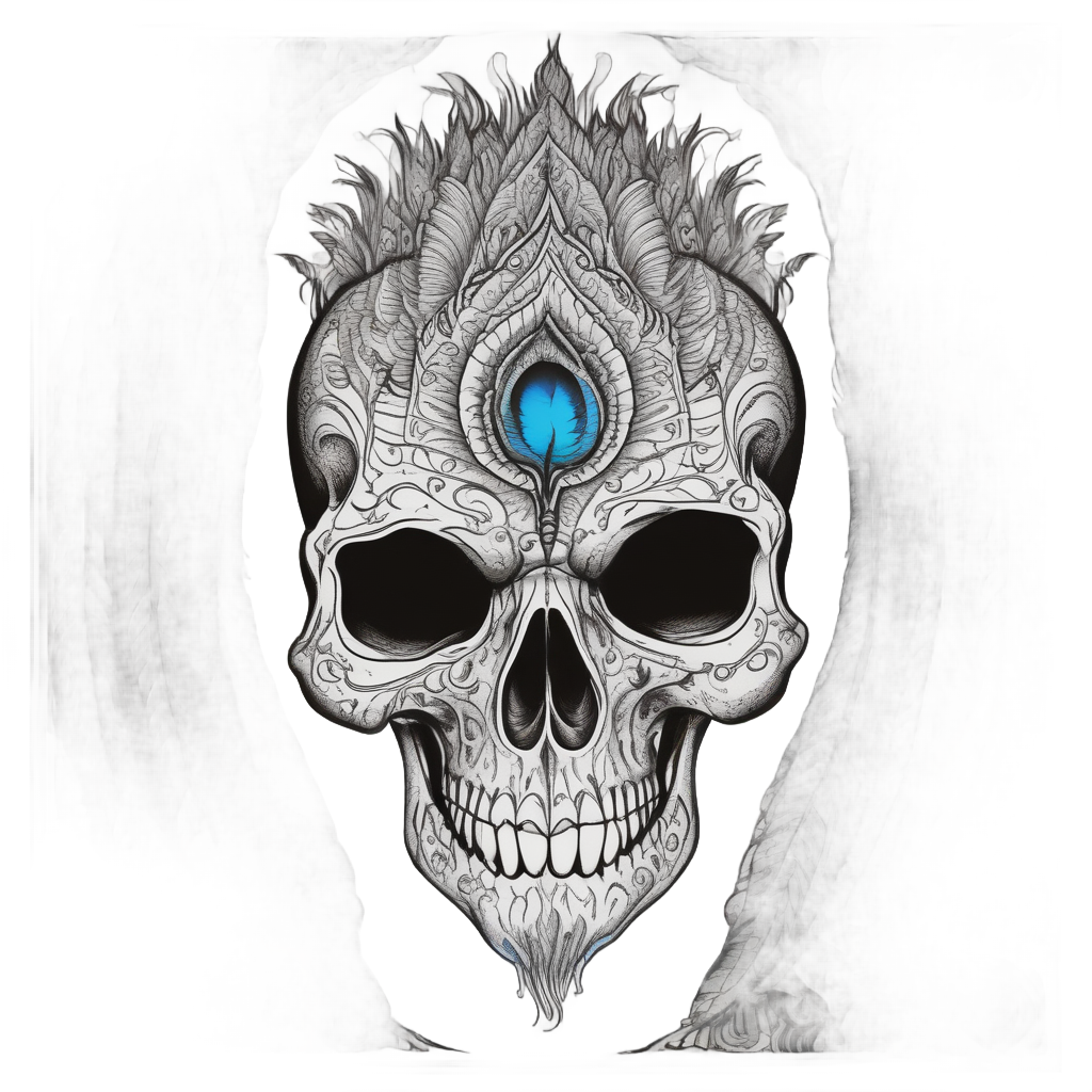 Peacock Skull Memento Mori — birds stickers