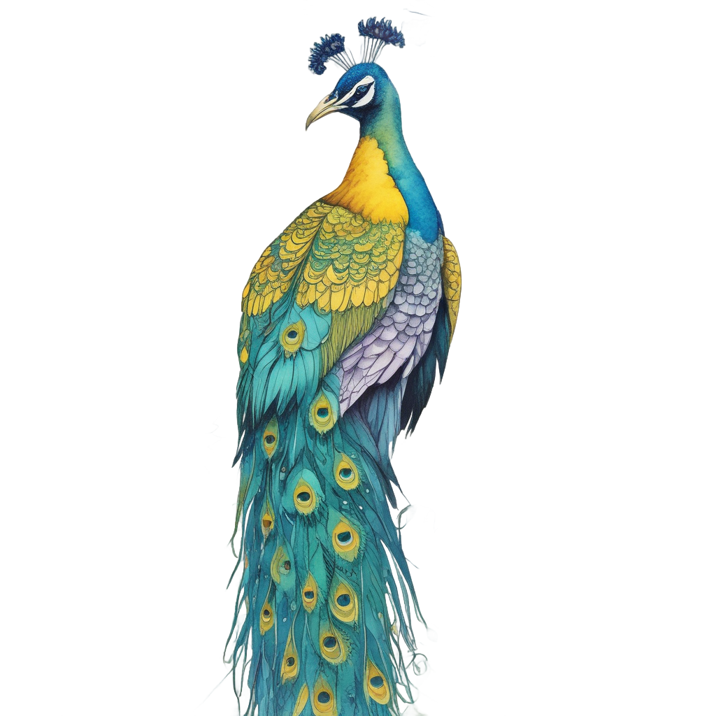 Peacock with Sunflower Friend — birds stickers