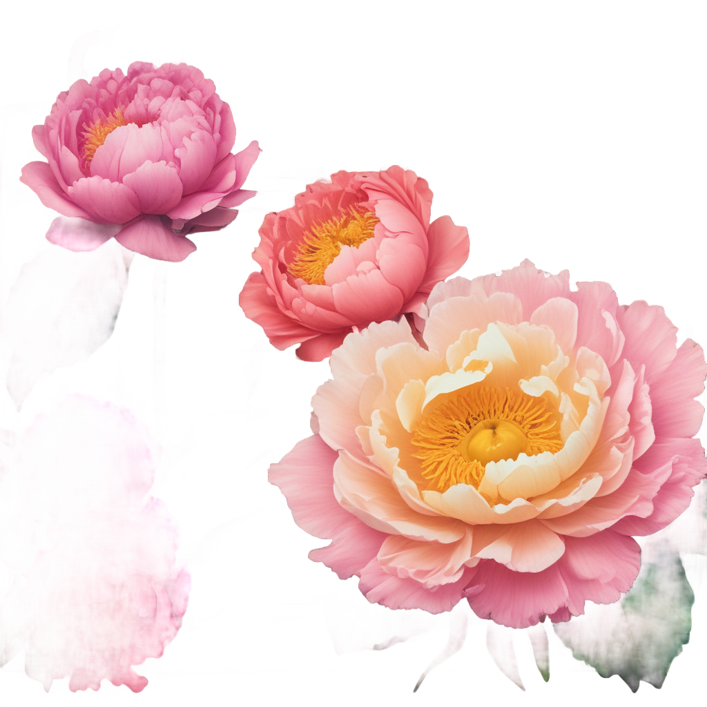 Peony Bouquet in Retro Radio — music stickers