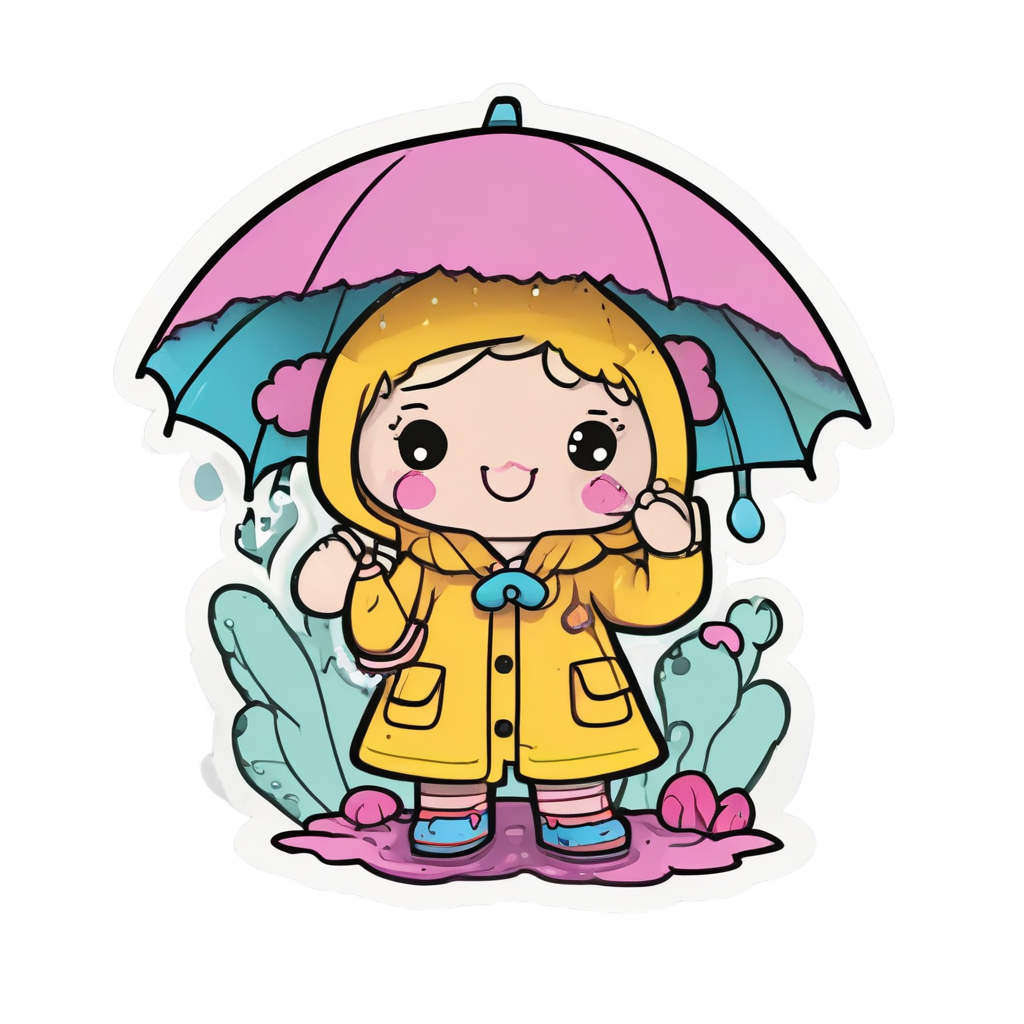 Peony in a Raincoat — bouquets stickers