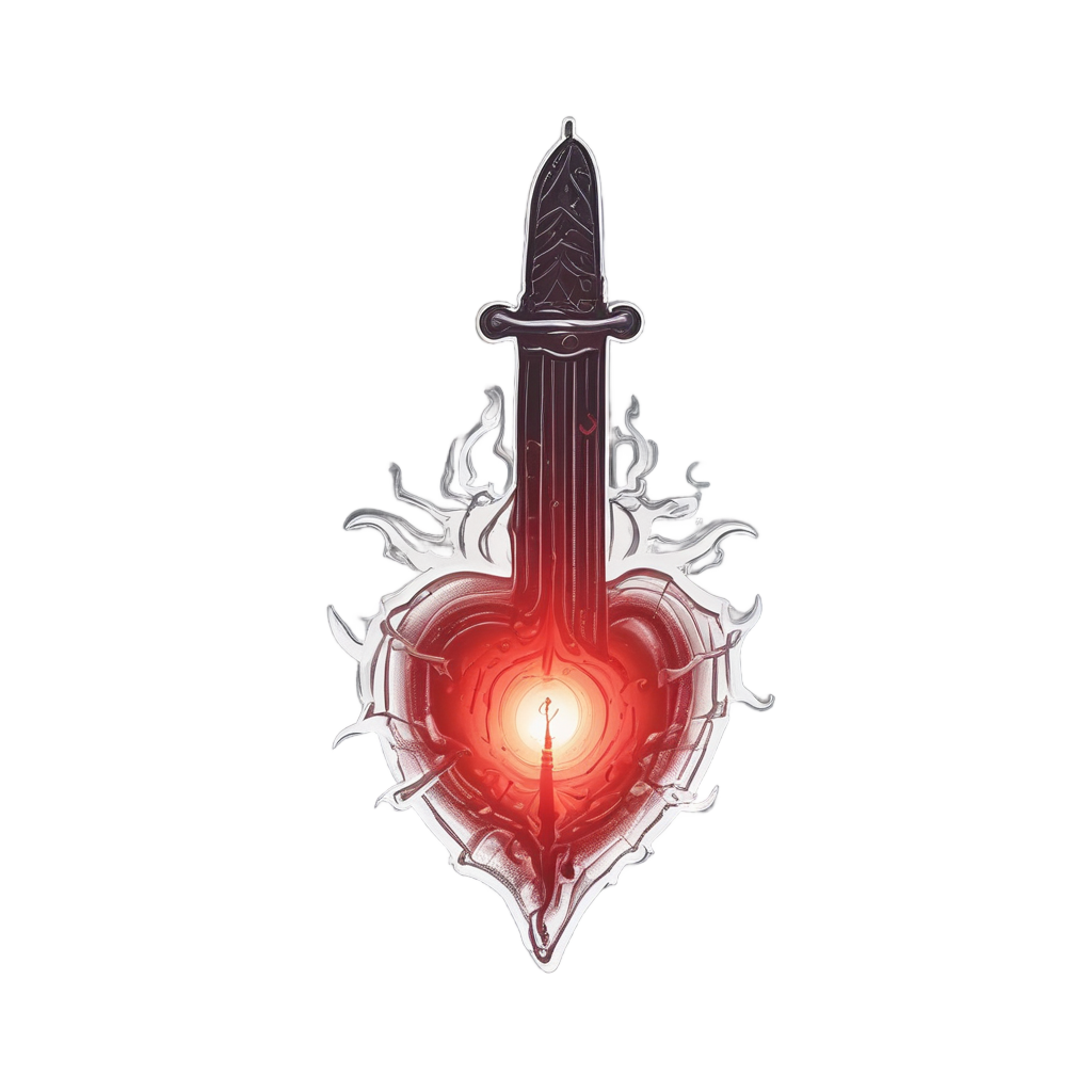 Phantom Neon Heart Dagger — ghost stickers