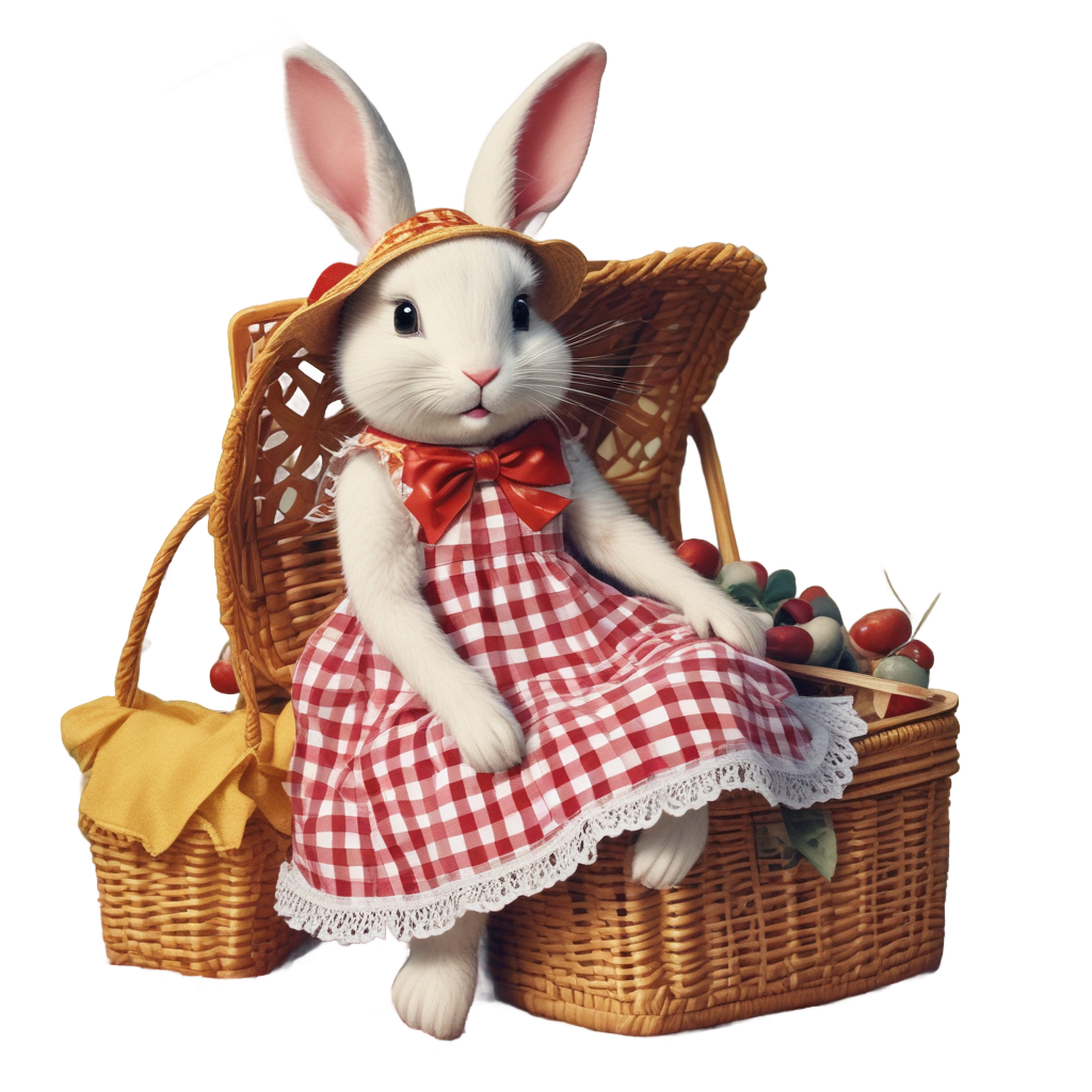 Picnic Basket Bunny — farm nursery stickers