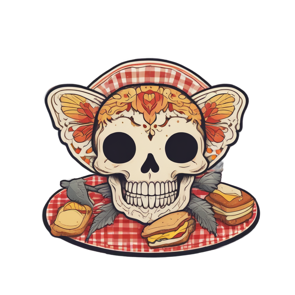 Picnic Moth Skull — food & drink stickers