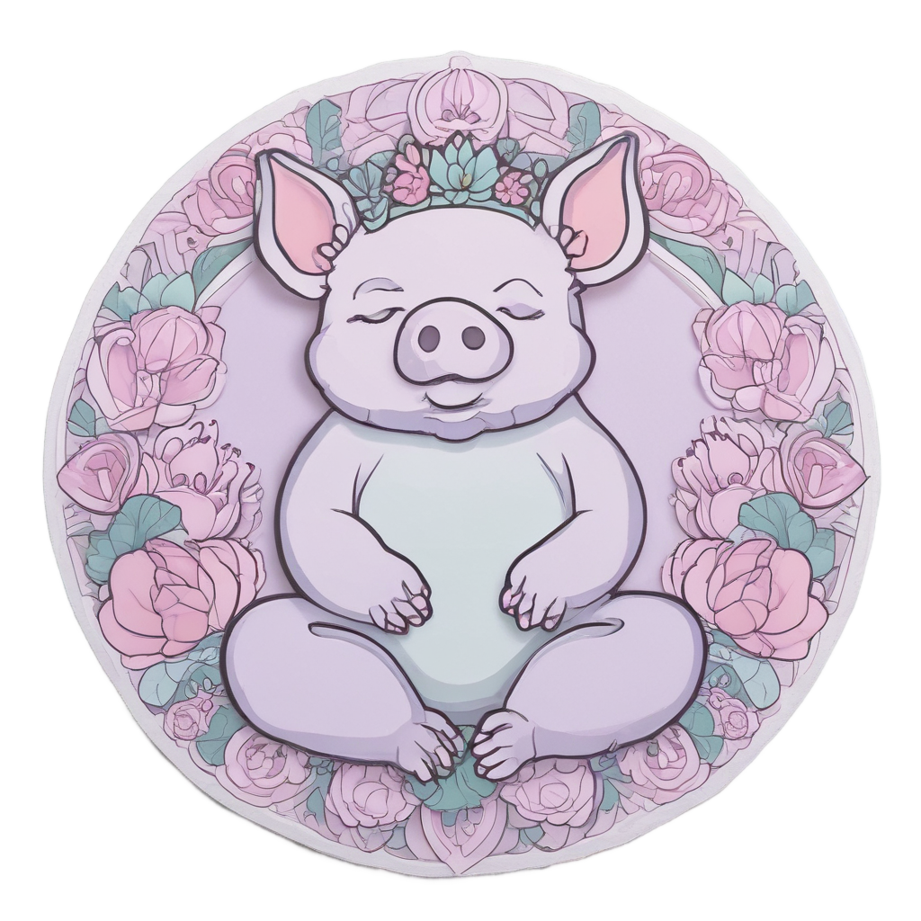 Pig Yoga Master — farm animals stickers
