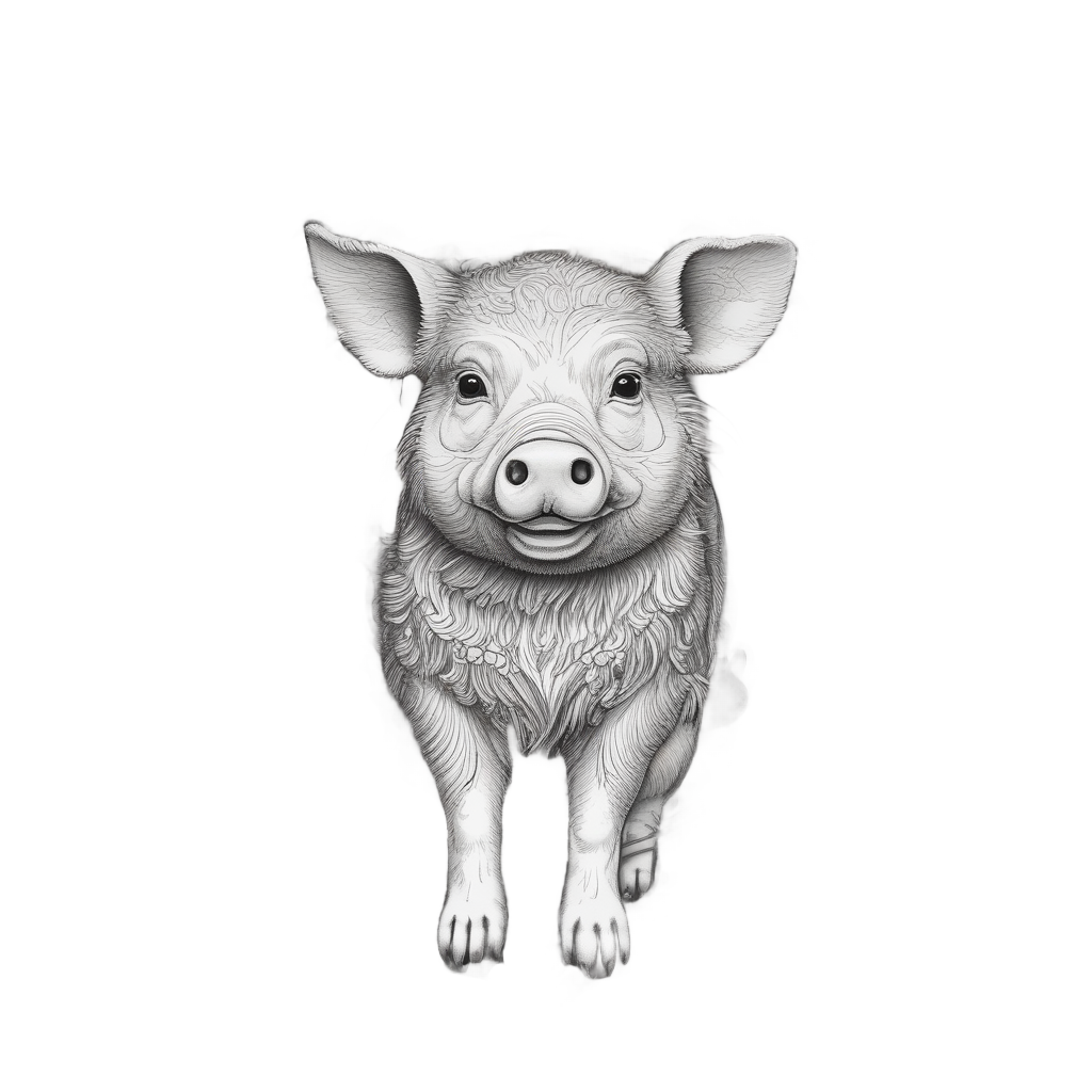 Piglet Ornate Frame — farm nursery stickers