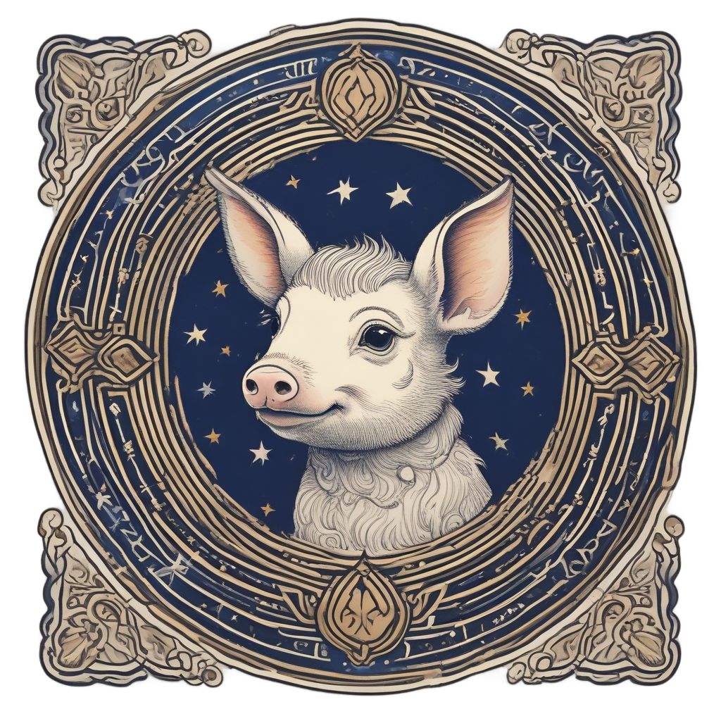 Piglet Swallow Keyhole — farm nursery stickers