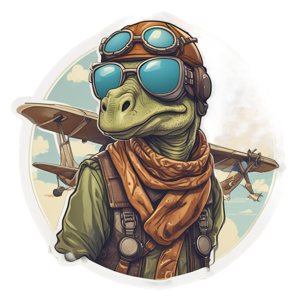 Pilot Bronto Aviator — dinosaurs stickers