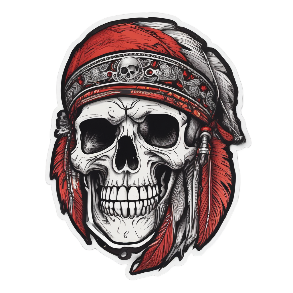 Pin-Up Pirate Queen — boho skull stickers