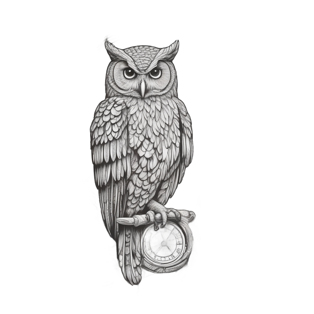 Pine Forest Compass Owl — tactical & outdoor stickers