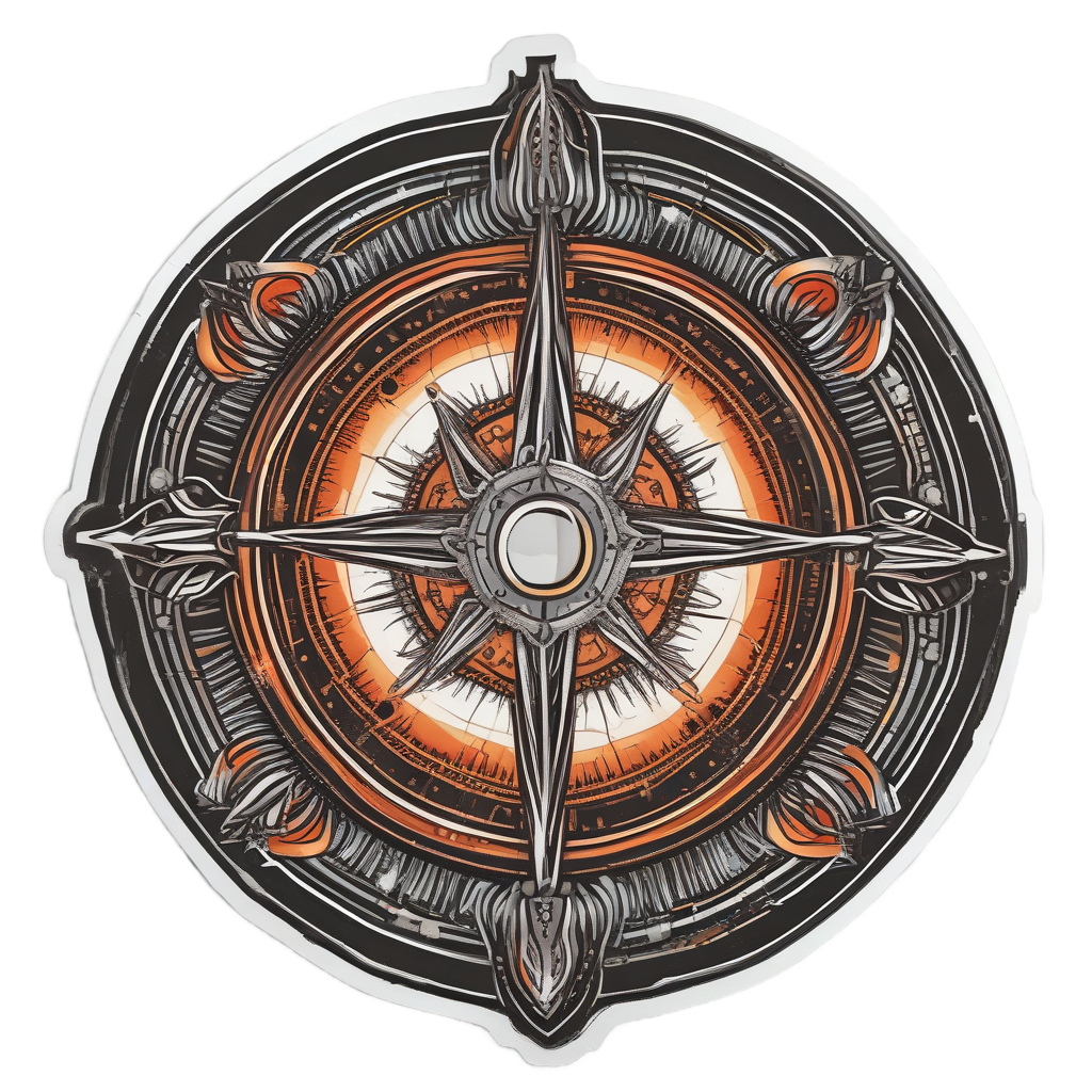 Pine Seed Compass Burst — tactical & outdoor stickers