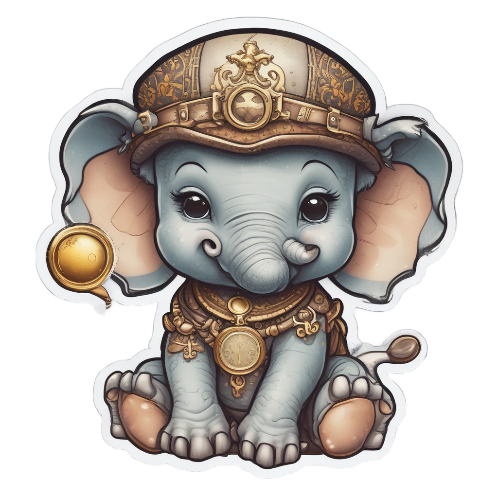 Pirate Baby Elephant — safari nursery stickers