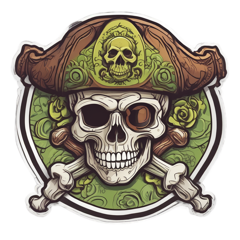 Pirate Calavera Skull — sugar skull stickers