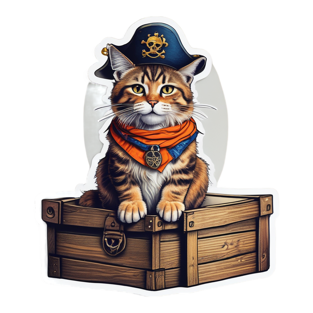 Pirate Captain Tabby — cats stickers