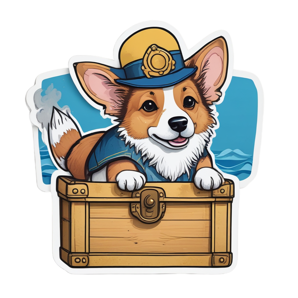 Pirate Corgi Captain — dogs stickers