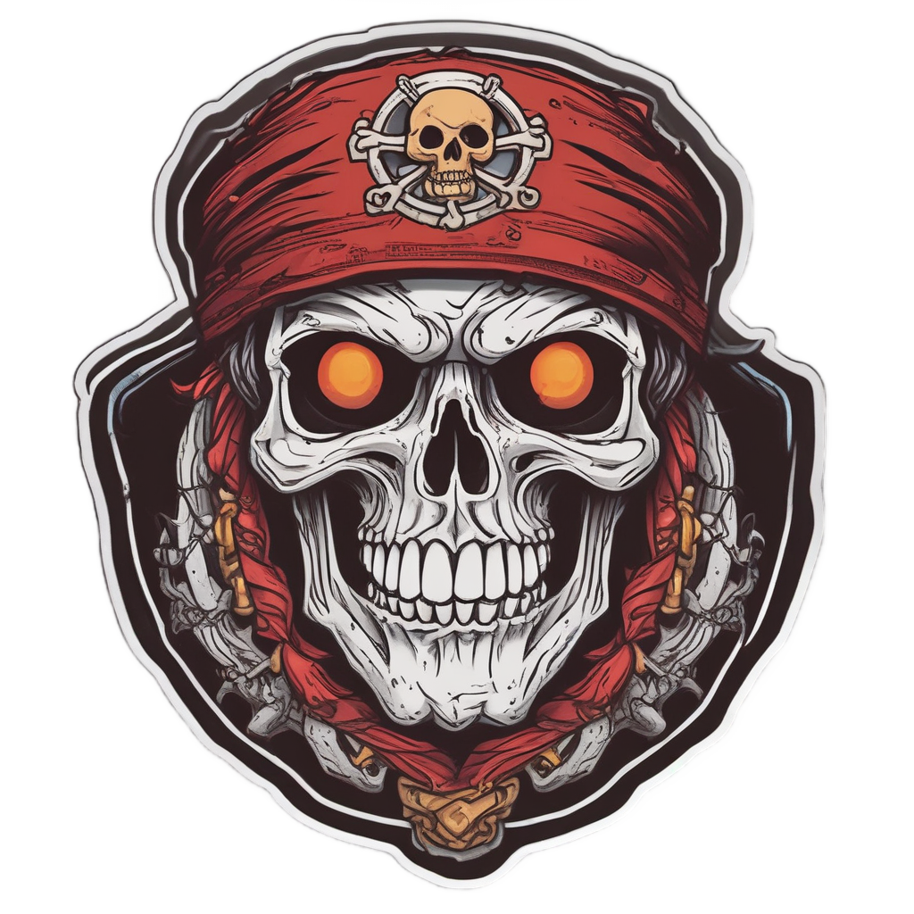 Pirate Ember Captain — flaming skull stickers