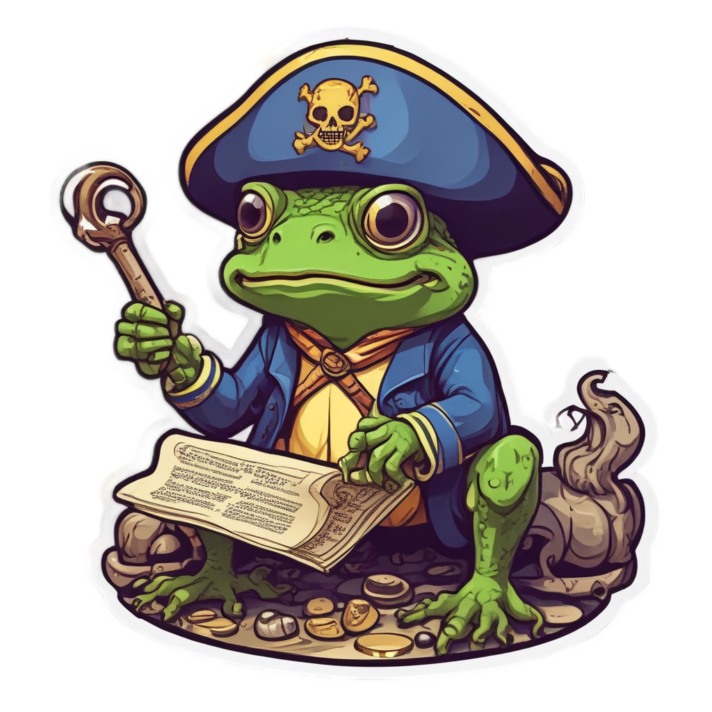 Pirate Frog Treasure — reptiles stickers