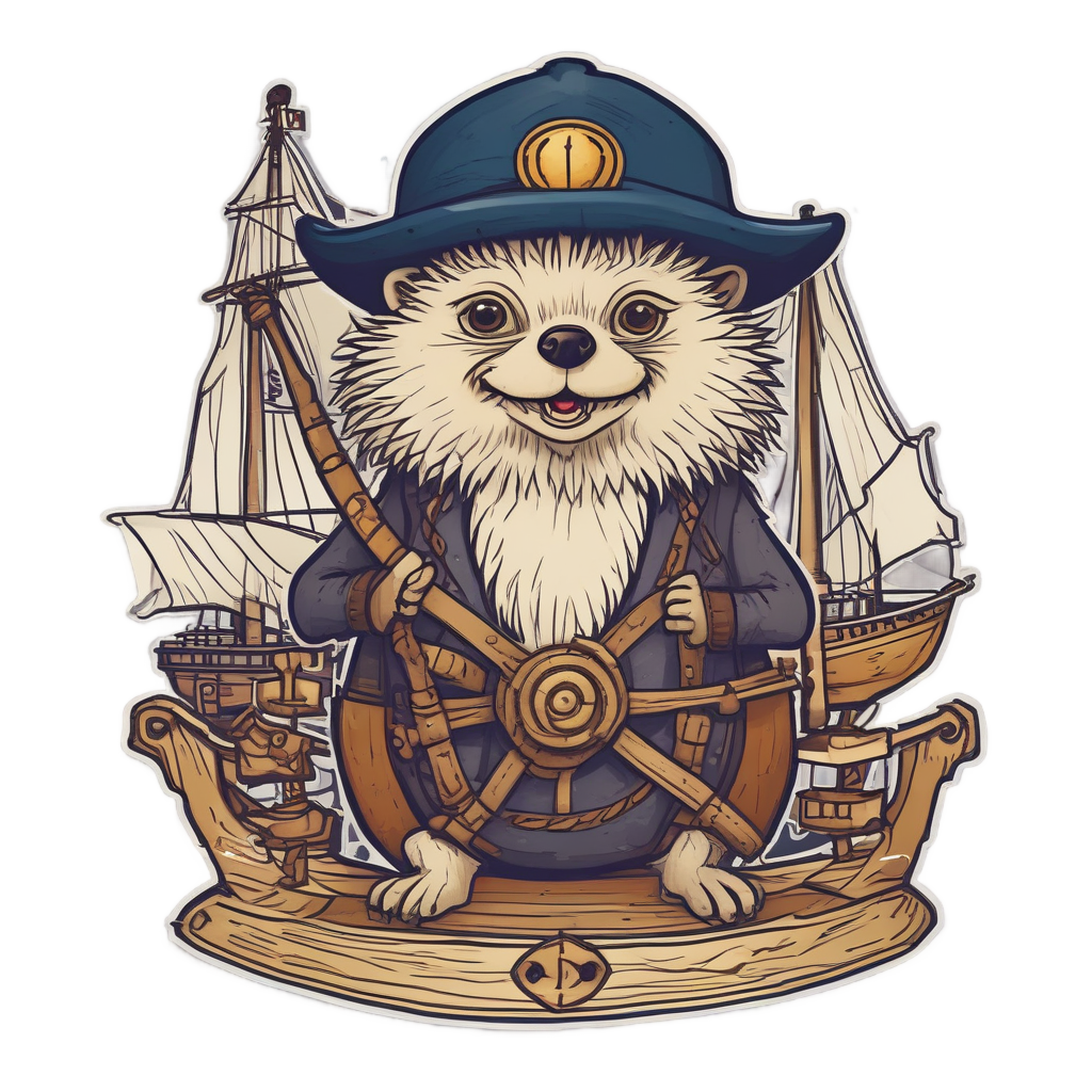 Pirate Hedgehog Captain — woodland nursery stickers