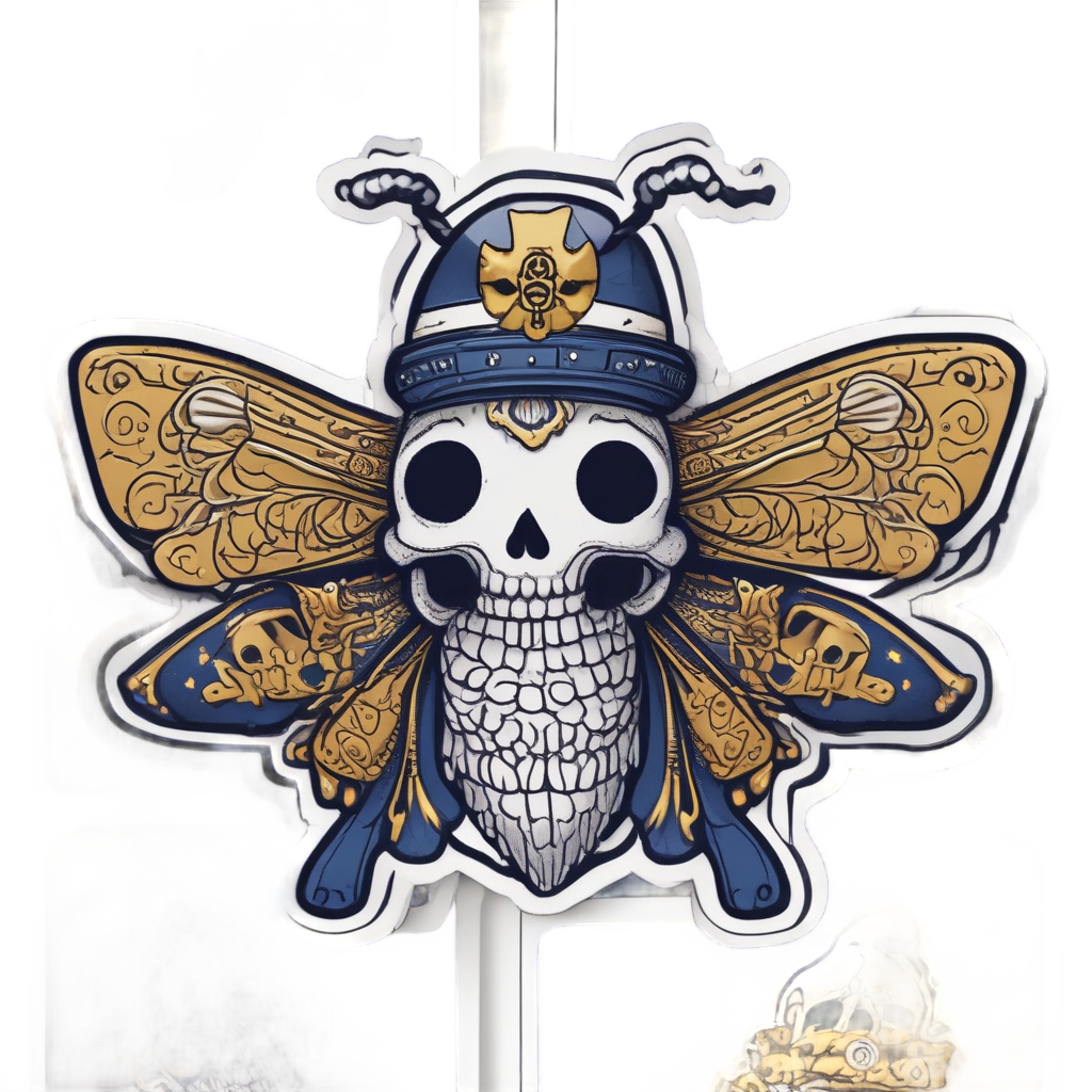 Pirate Moth — blackwork flash stickers