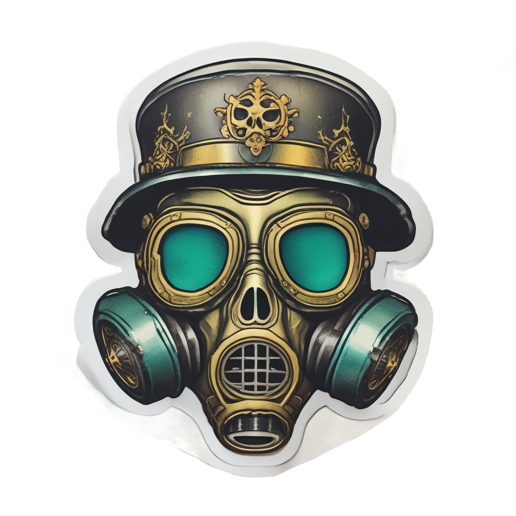 Pirate Skull Cutlass — gas mask stickers