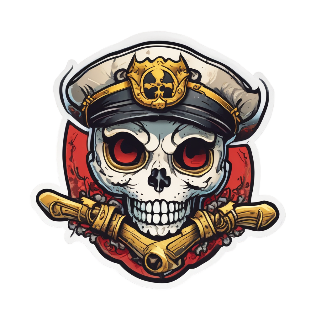 Pirate Skull Kitty — spooky stickers