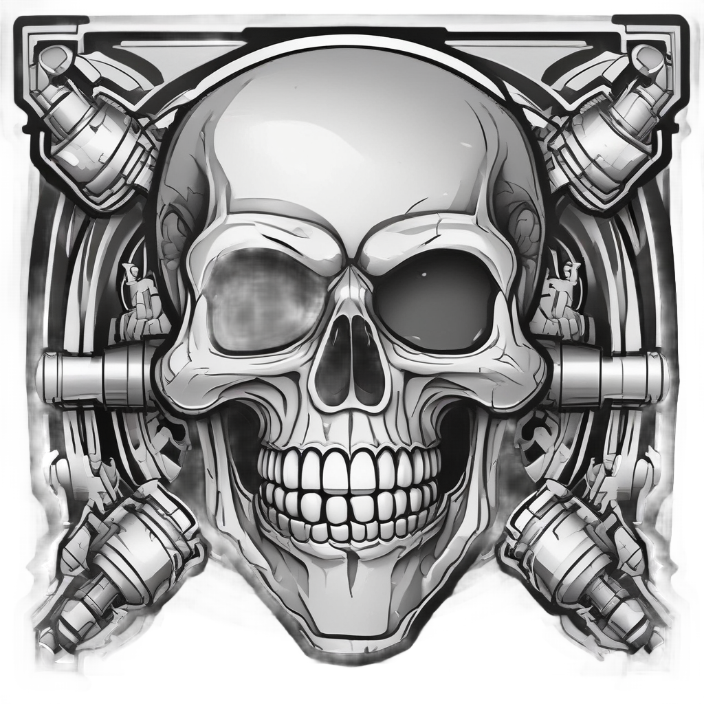 Piston Skull Grinning — spooky stickers