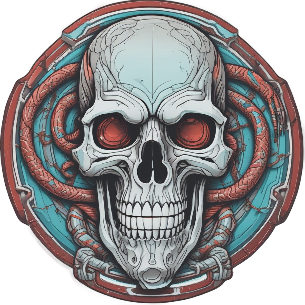 Piston Skull Snake — spooky stickers