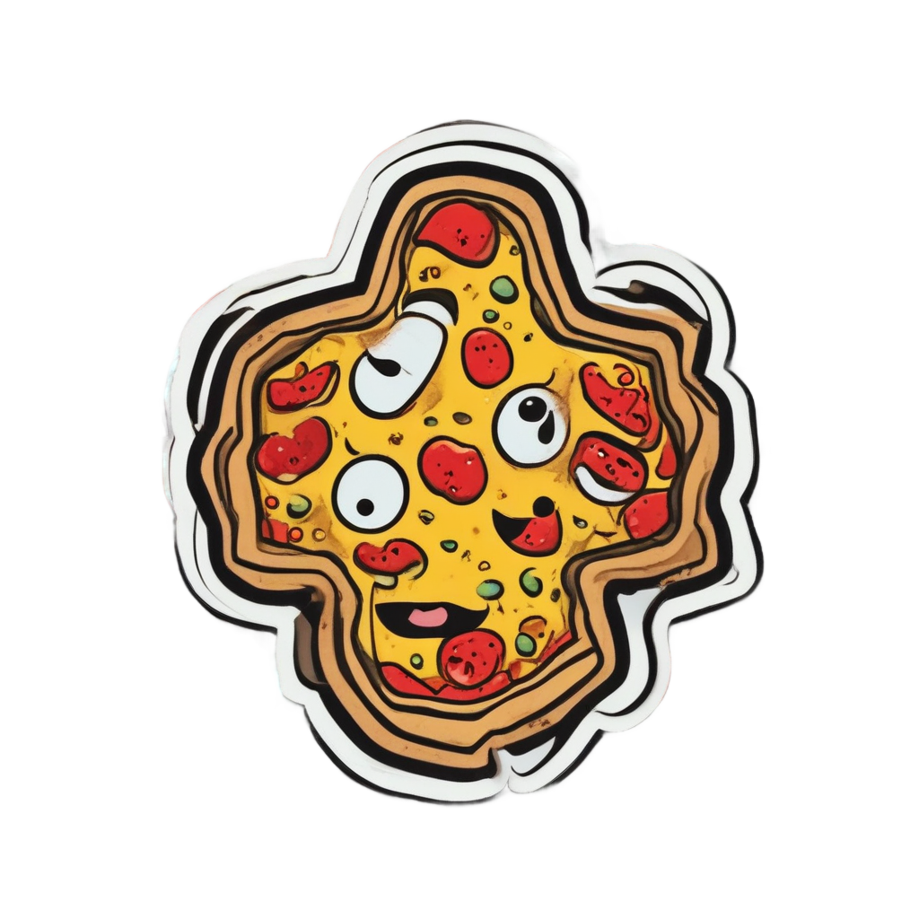 Pizza Slice Badge — funny & humor stickers