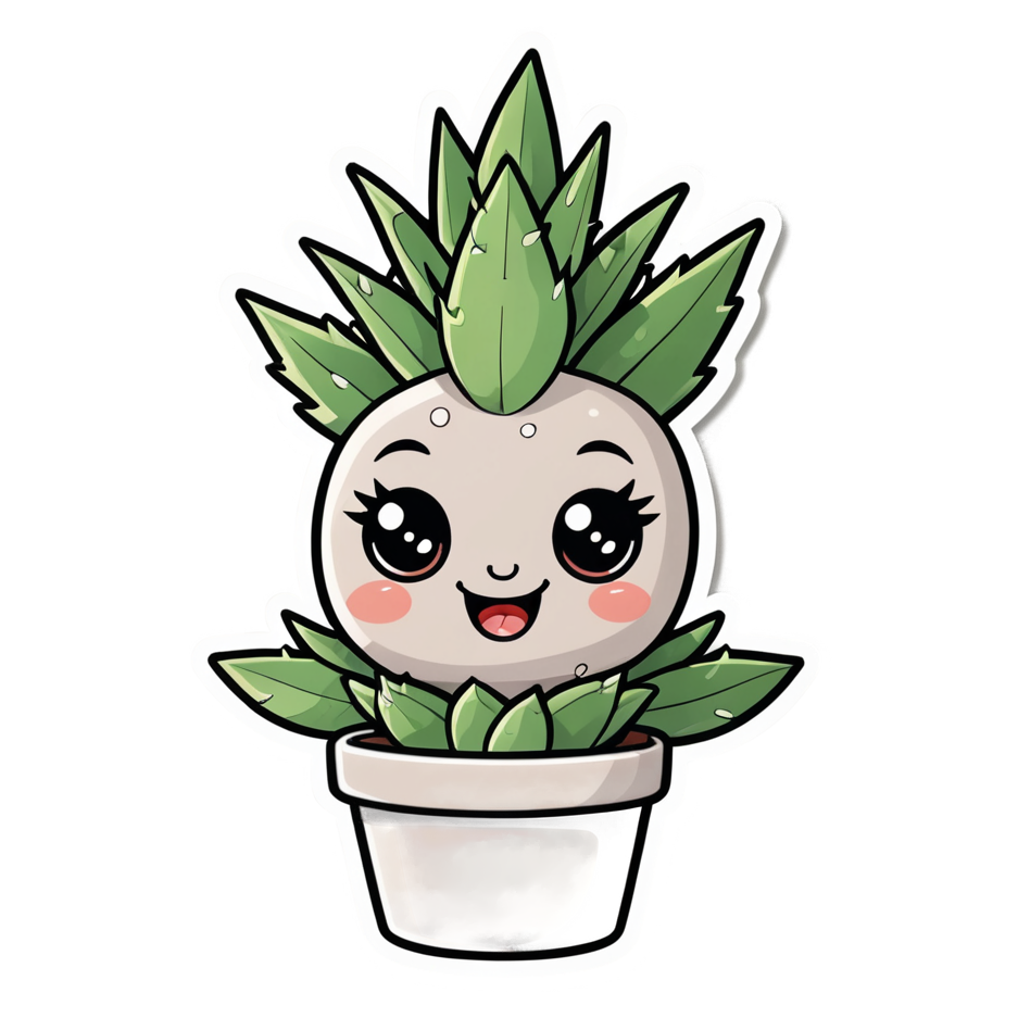 Aloe Friend (kawaii) — plant stickers