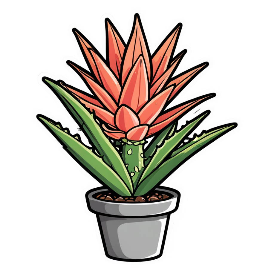 Aloe Friend (neon) — plant stickers