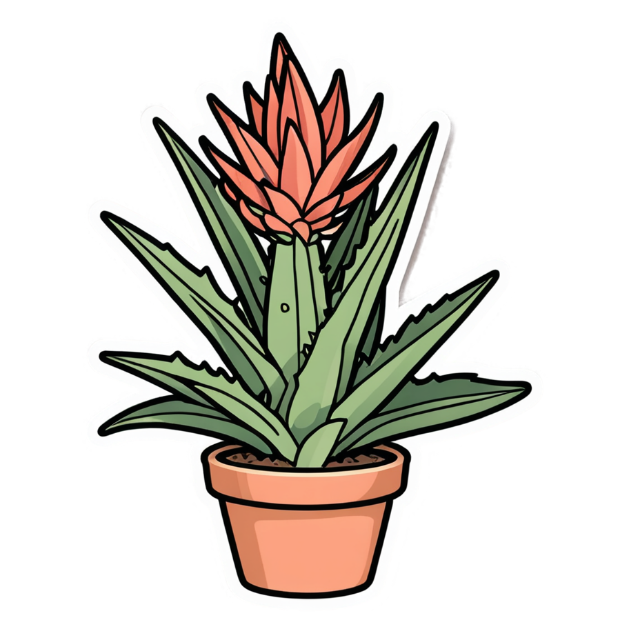 Aloe Friend (papercut) — plant stickers