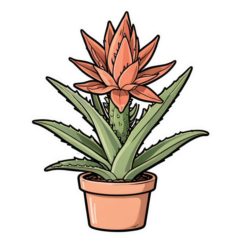 Aloe Friend (retro) — plant stickers