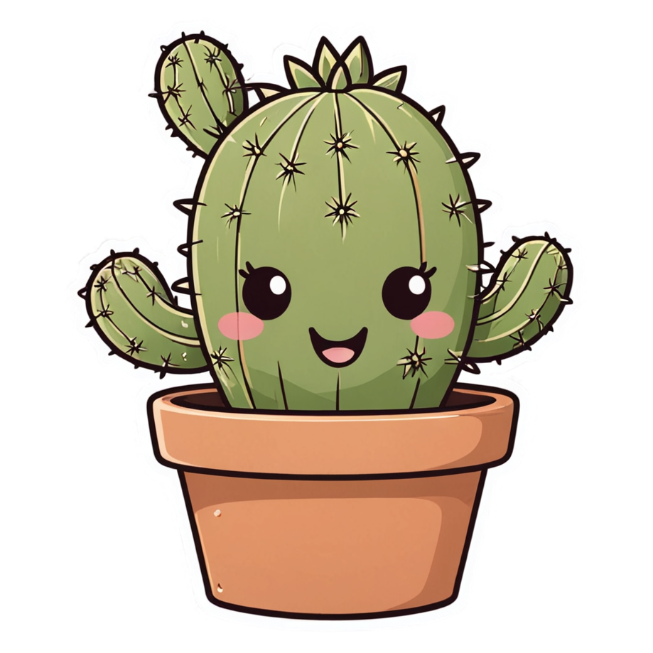 Cactus Buddy (kawaii) — plant stickers