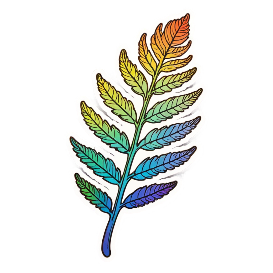 Curling Fern (holographic) — plant stickers