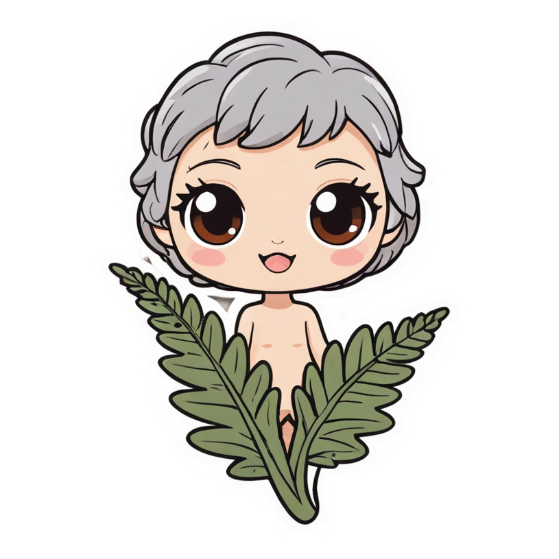 Curling Fern (kawaii) — plant stickers