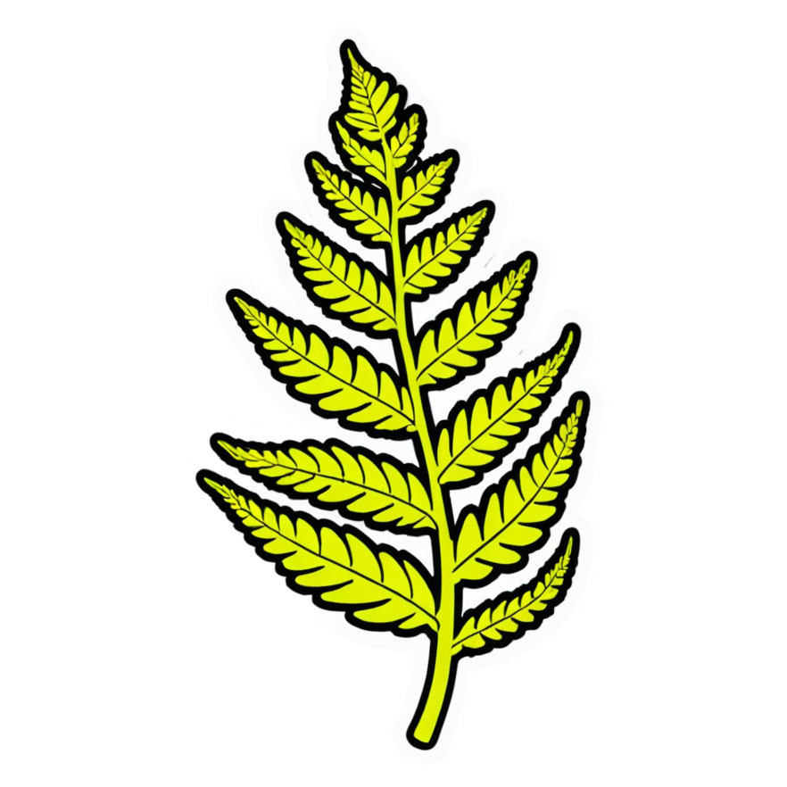 Curling Fern (neon) — plant stickers