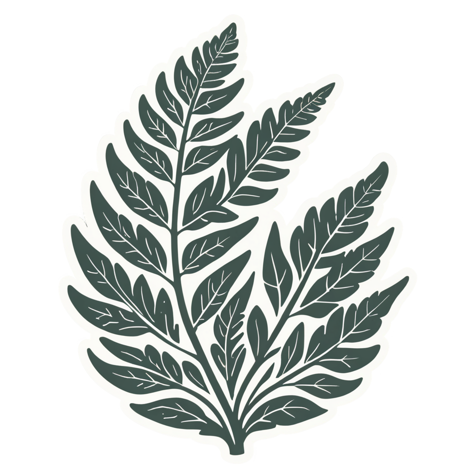 Curling Fern (papercut) — plant stickers