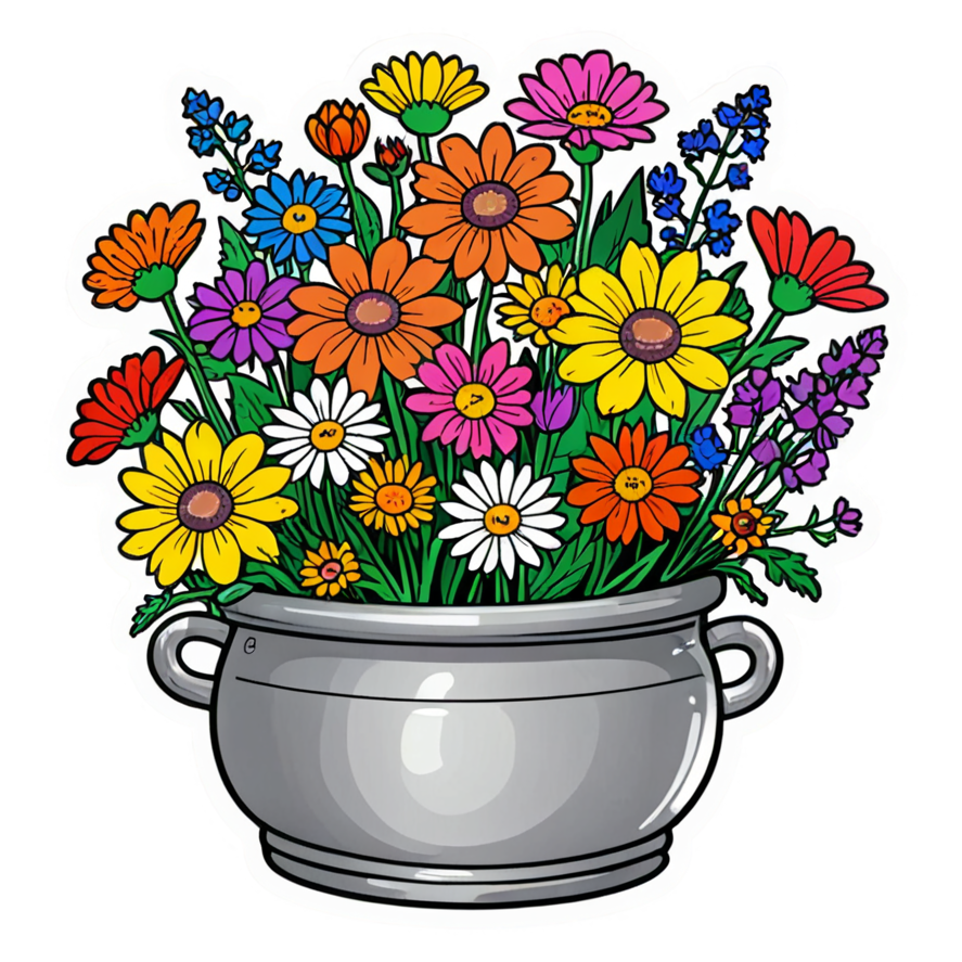 Flower Pot (holographic) — plant stickers