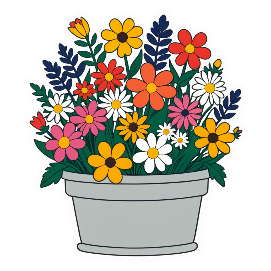 Flower Pot (papercut) — plant stickers