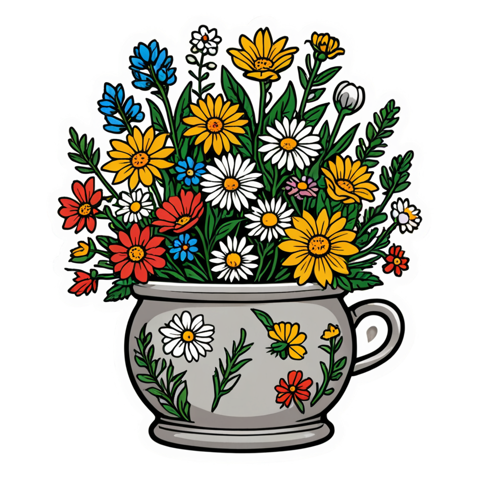 Flower Pot (tattoo) — plant stickers