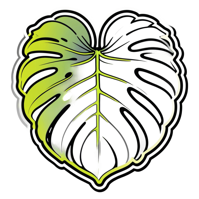 Monstera Leaf (neon) — plant stickers