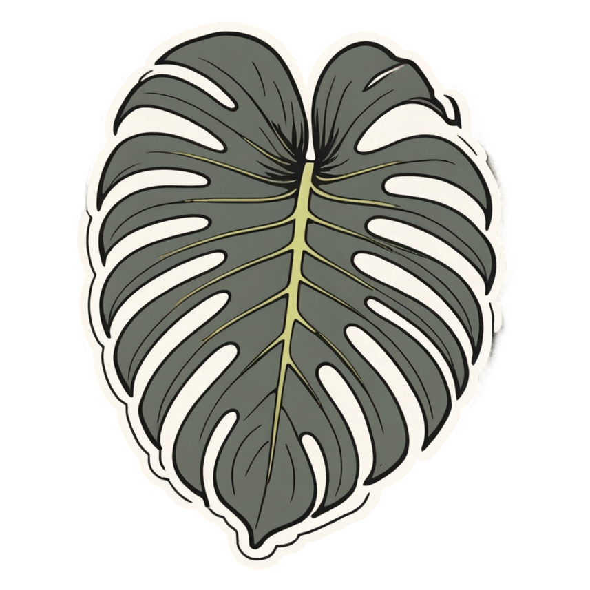 Monstera Leaf (retro) — plant stickers