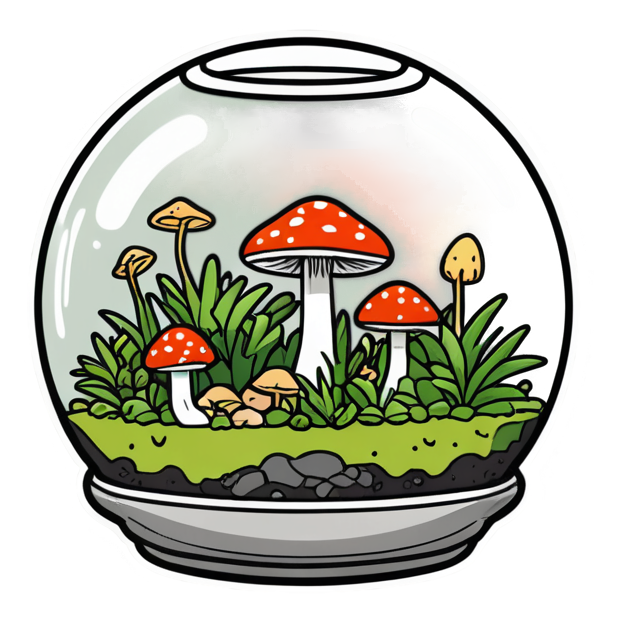 Terrarium (lineart) — plant stickers