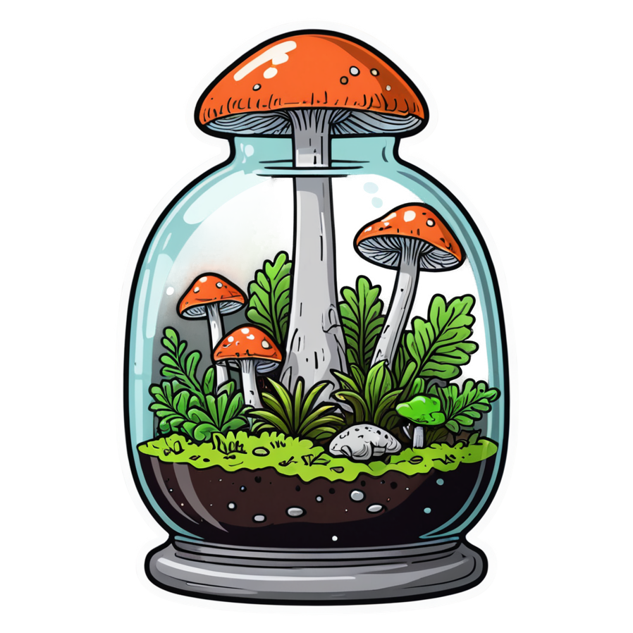 Terrarium (neon) — plant stickers
