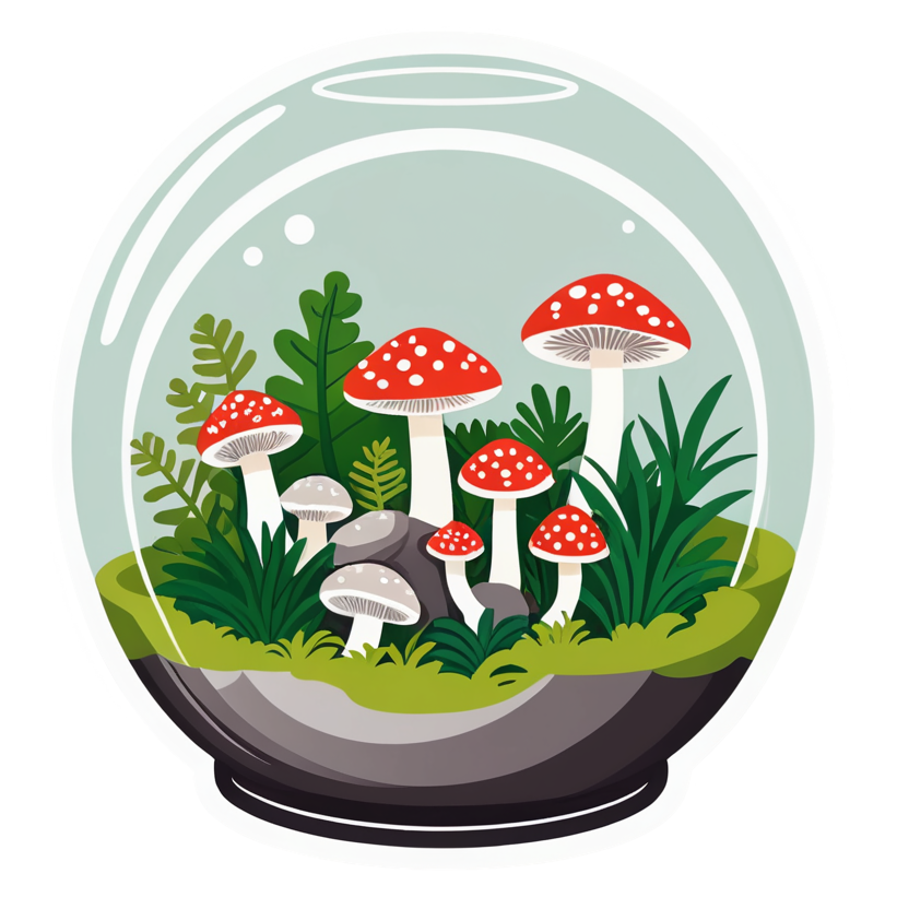 Terrarium (papercut) — plant stickers