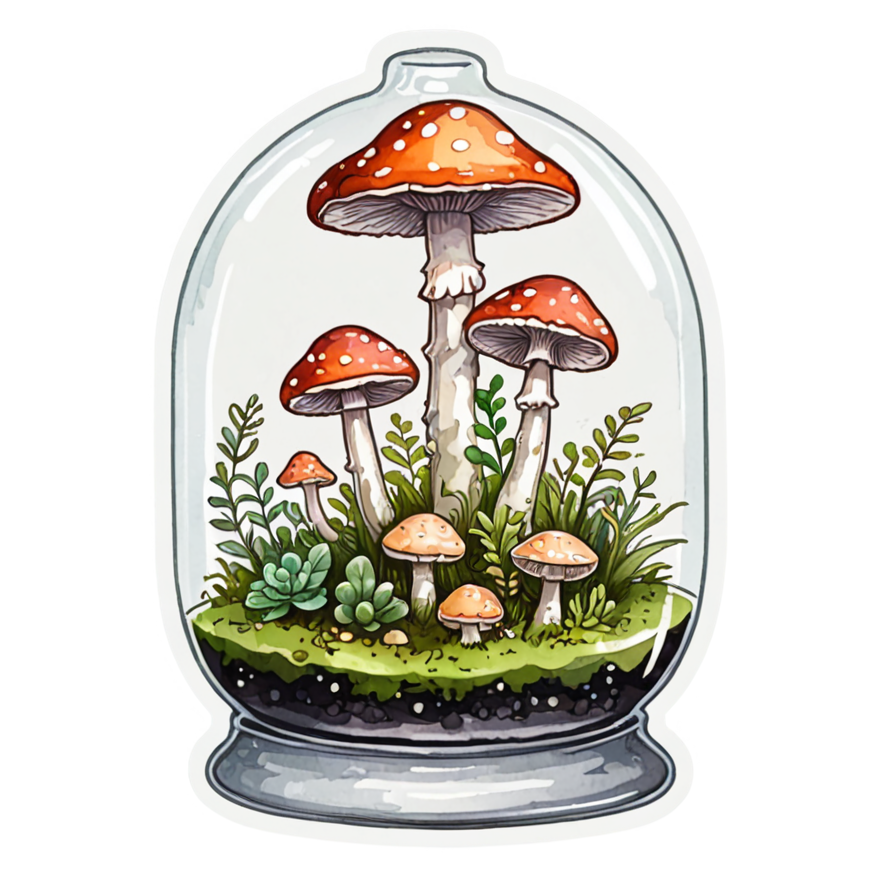 Terrarium (watercolor) — plant stickers