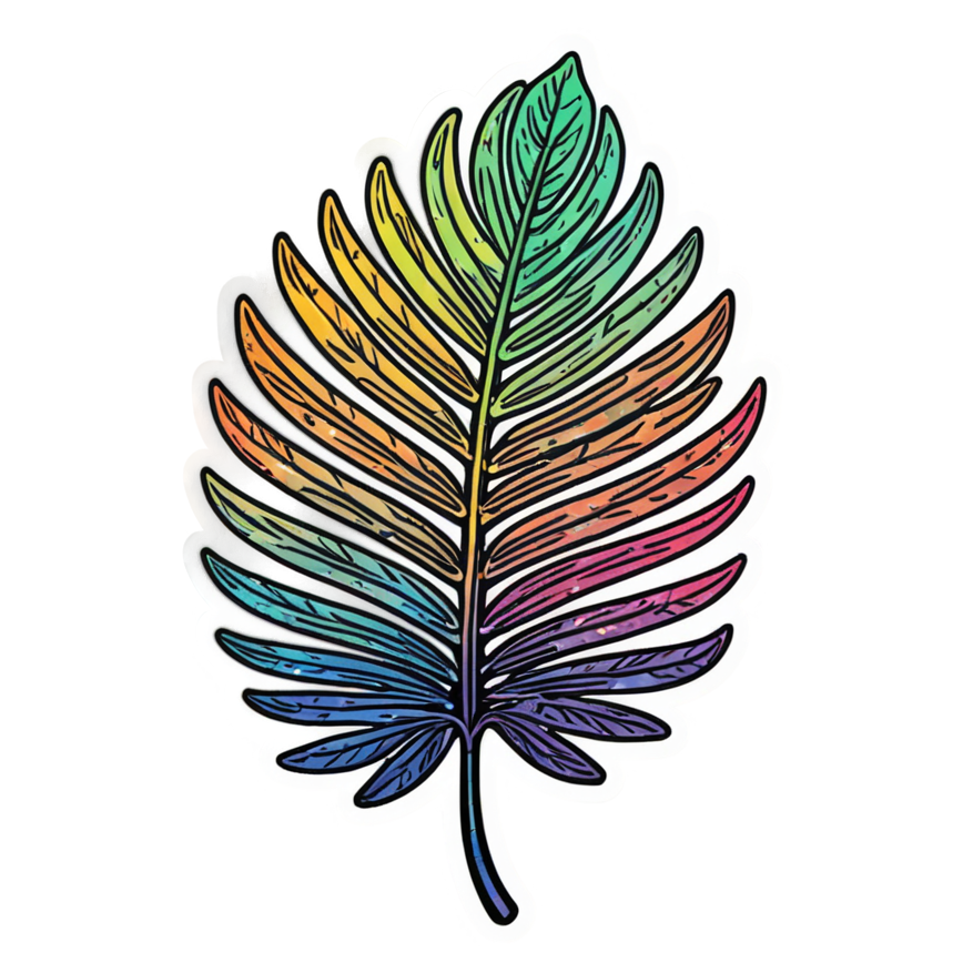 Palm Leaf (holographic) — plant stickers