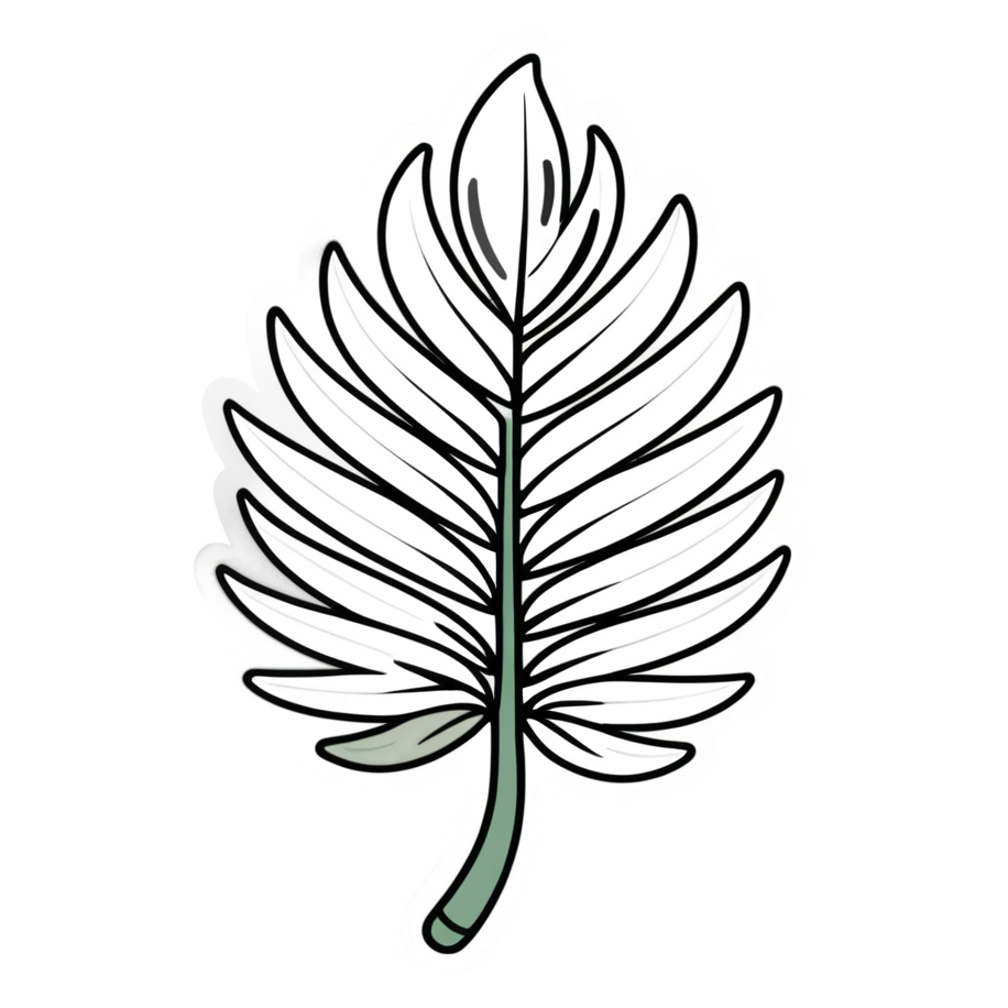 Palm Leaf (kawaii) — plant stickers