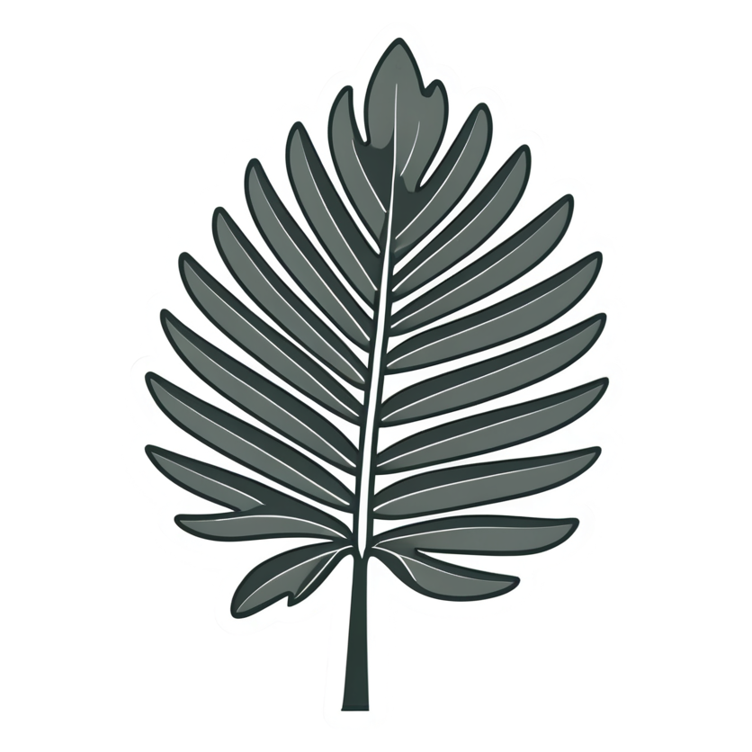 Palm Leaf (lineart) — plant stickers